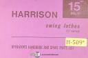 Harrison 15\", MK III Swing Lathes Operations and Parts Manual-15\"-7 1/2\"-MK.III-01